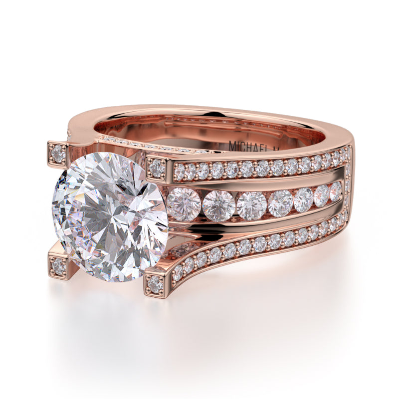 Michael M 18k Rose Gold Stella Engagement Ring