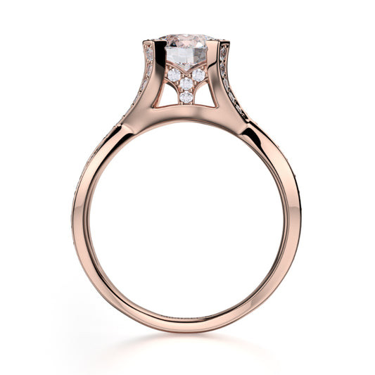Michael M 18k Rose Gold Love Engagement Ring
