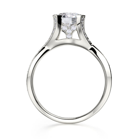 Michael M 18k White Gold Love Engagement Ring