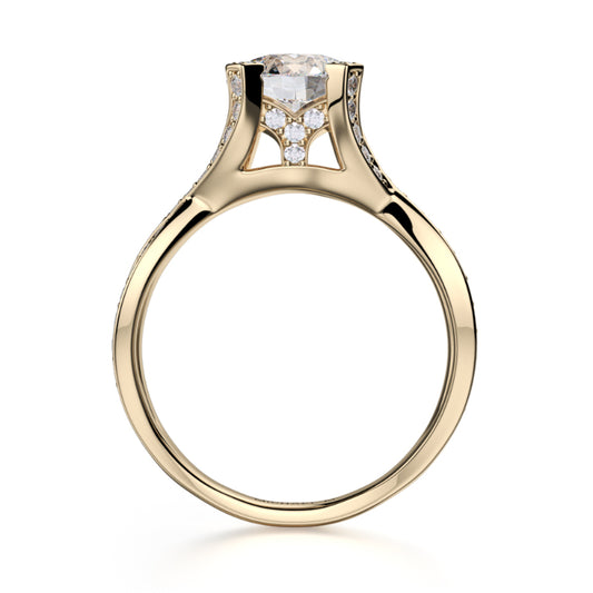 Michael M 18k Yellow Gold Love Engagement Ring