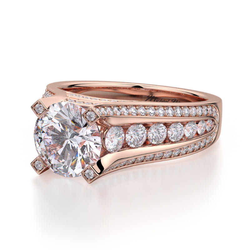Michael M 18k Rose Gold Stella Engagement Ring