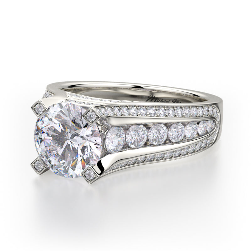 Michael M 18k White Gold Stella Engagement Ring