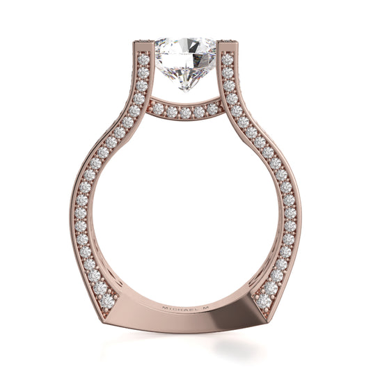 Michael M 18k Rose Gold Strada Engagement Ring