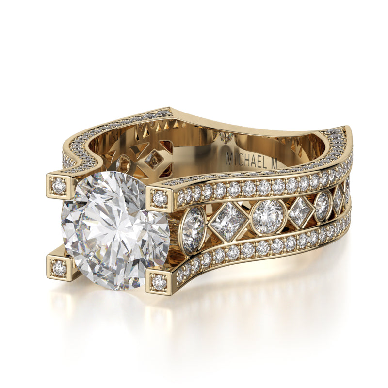 Michael M 18k Yellow Gold Strada Engagement Ring