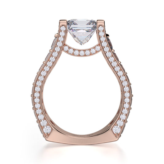 Michael M 18k Rose Gold Princess Engagement Ring