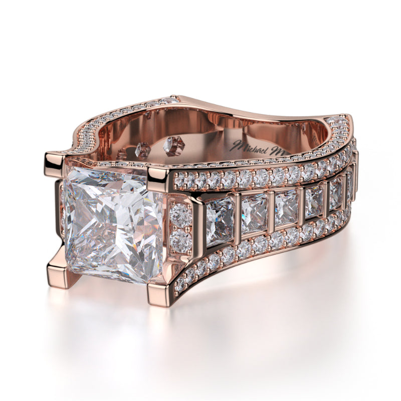 Michael M 18k Rose Gold Princess Engagement Ring