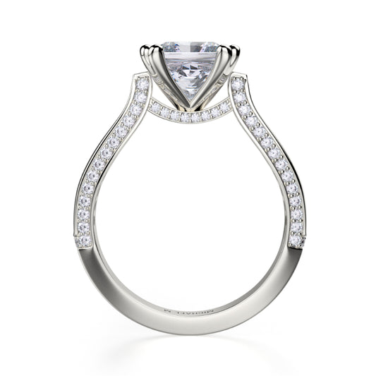 Michael M 18k White Gold Princess Engagement Ring