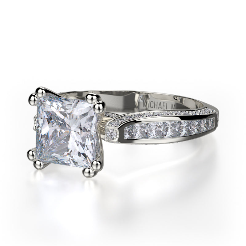 Michael M 18k White Gold Princess Engagement Ring