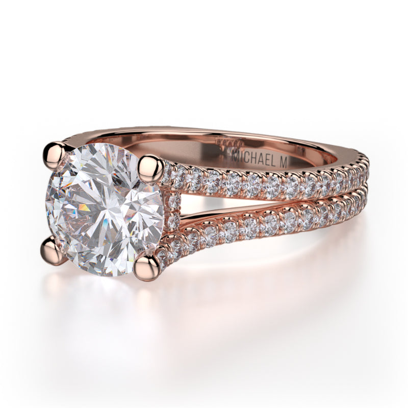 Michael M 18k Rose Gold Europa Engagement Ring