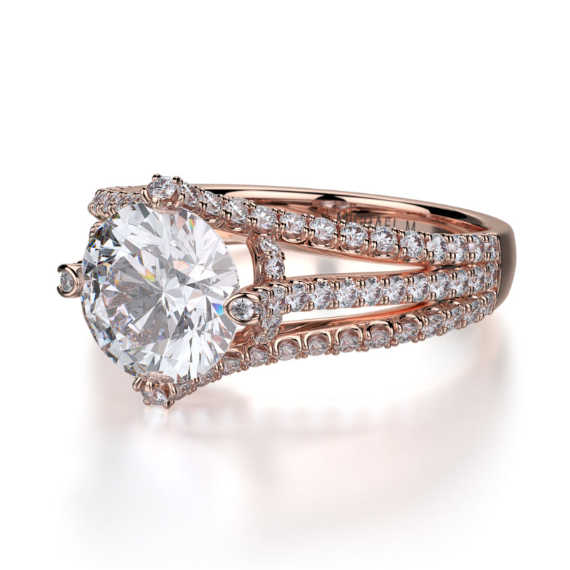 Michael M 18k Rose Gold Europa Engagement Ring
