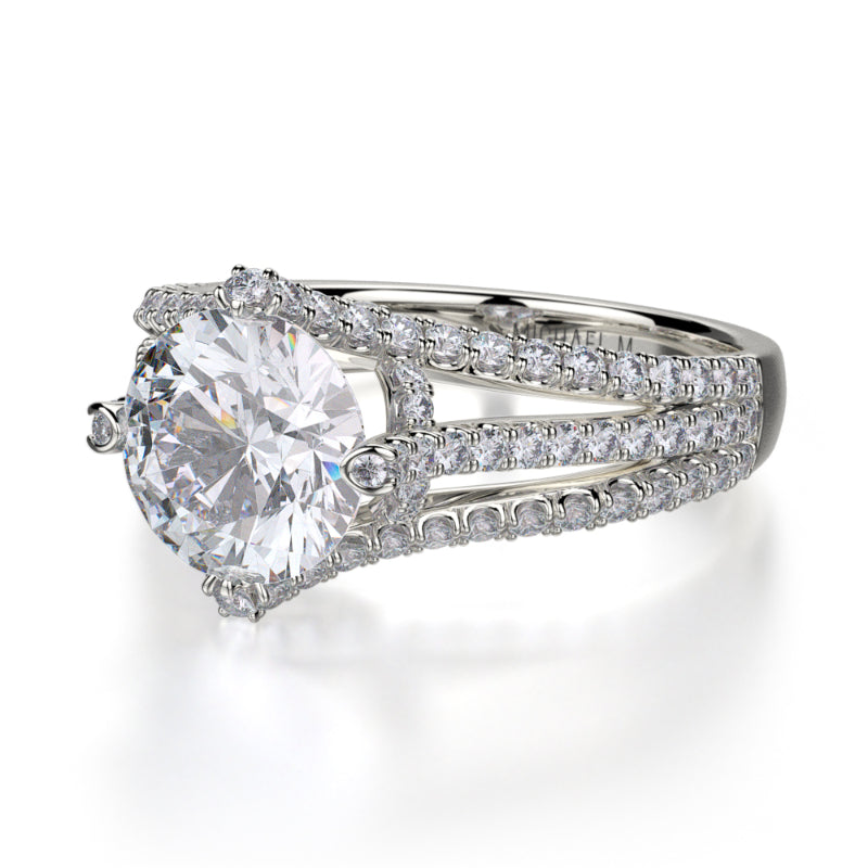 Michael M 18k White Gold Europa Engagement Ring