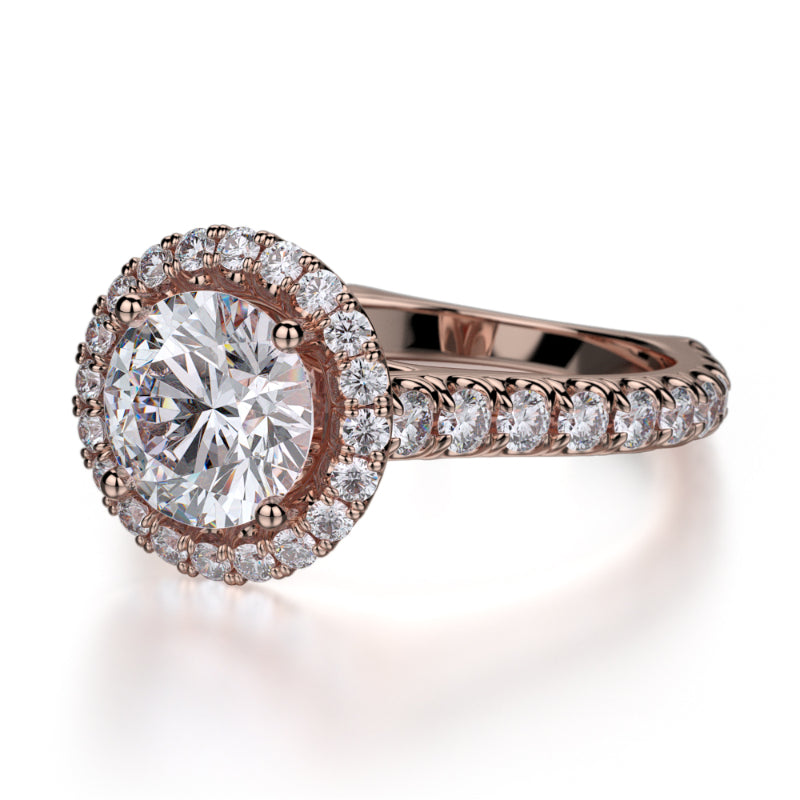 Michael M 18k Rose Gold Europa Engagement Ring