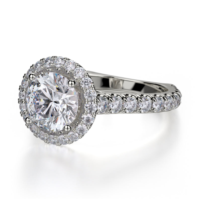 Michael M 18k White Gold Europa Engagement Ring