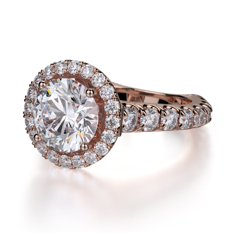 Michael M 18k Rose Gold Europa Engagement Ring