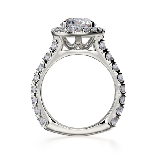 Michael M 18k White Gold Europa Engagement Ring