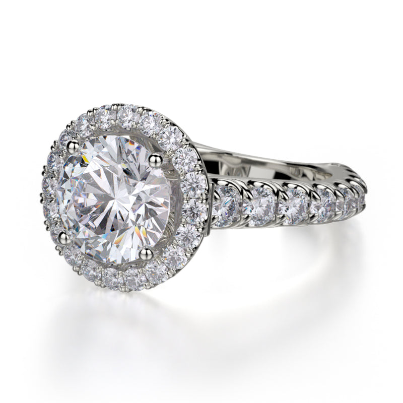 Michael M 18k White Gold Europa Engagement Ring