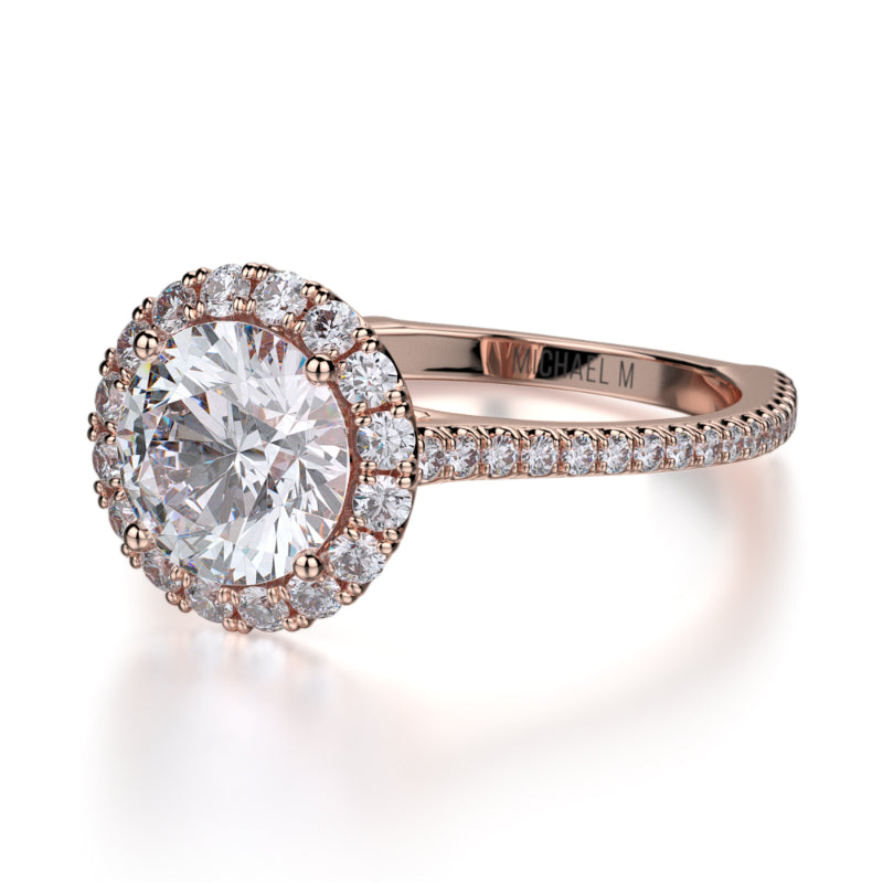Michael M 18k Rose Gold Europa Engagement Ring