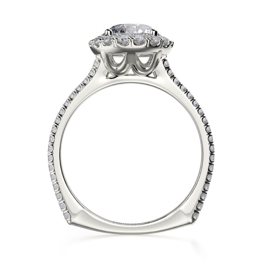 Michael M 18k White Gold Halo Engagement Ring