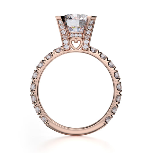 Michael M 18k Rose Gold Europa Engagement Ring