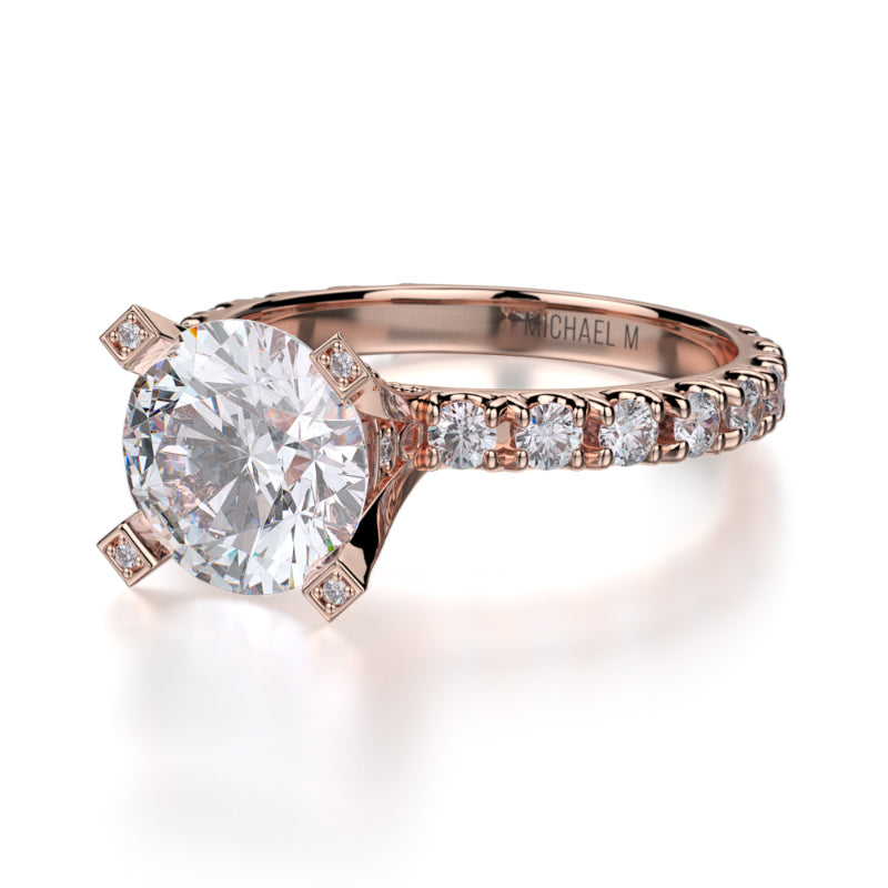 Michael M 18k Rose Gold Europa Engagement Ring