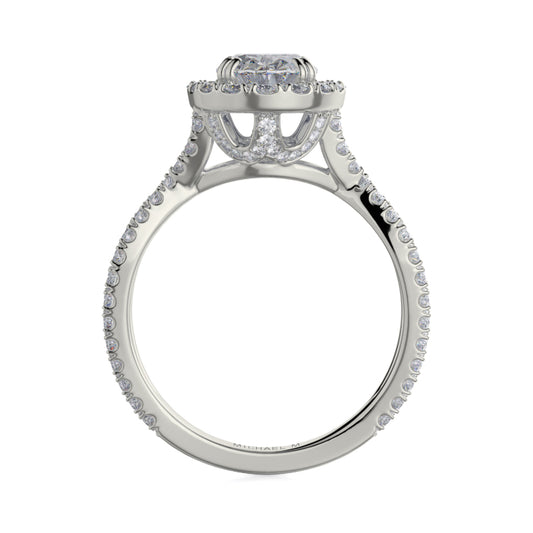 Michael M 18k White Gold Love Engagement Ring