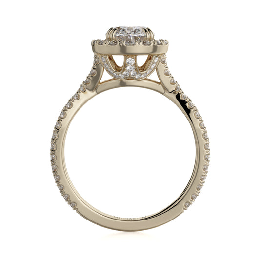 Michael M 18k Yellow Gold Love Engagement Ring