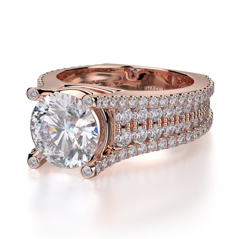 Michael M 18k Rose Gold Strada Engagement Ring