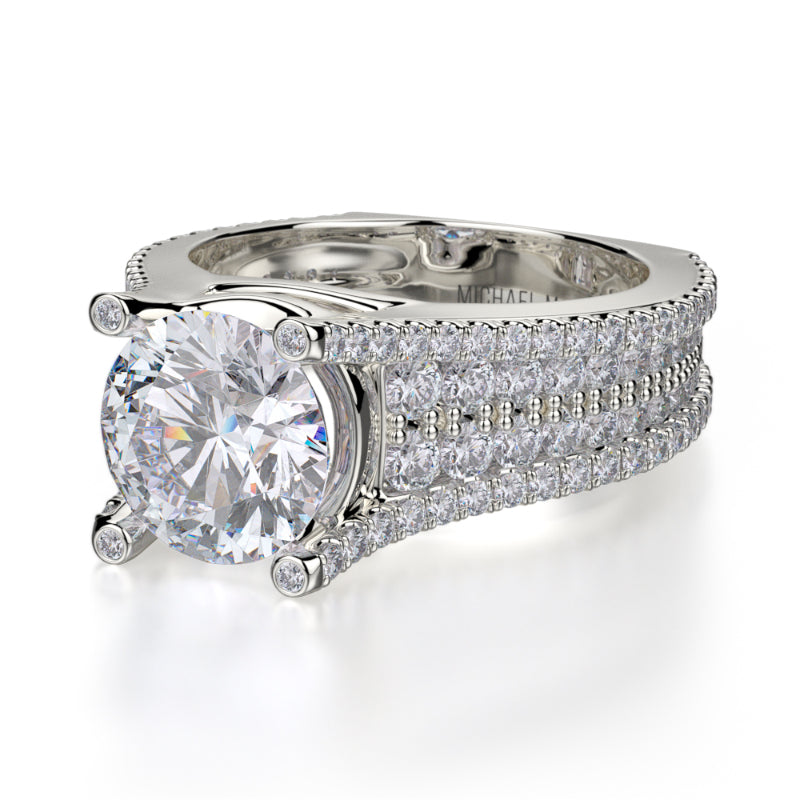 Michael M 18k White Gold Strada Engagement Ring