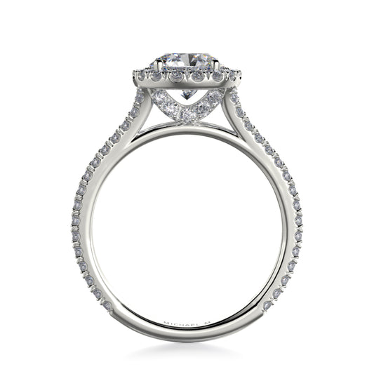 Michael M 18k White Gold Europa Engagement Ring
