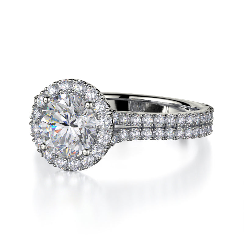 Michael M 18k White Gold Europa Engagement Ring