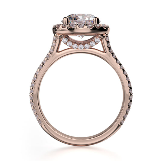 Michael M 18k Rose Gold Europa Engagement Ring