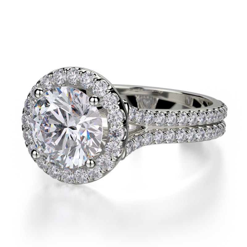 Michael M 18k White Gold Europa Engagement Ring