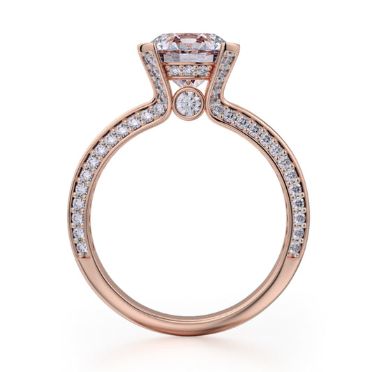 Michael M 18k Rose Gold Love Engagement Ring