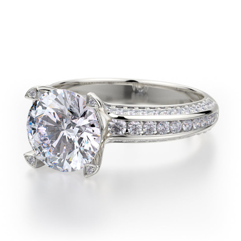 Michael M 18k White Gold Love Engagement Ring