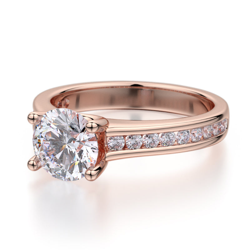 Michael M 18k Rose Gold Love Engagement Ring