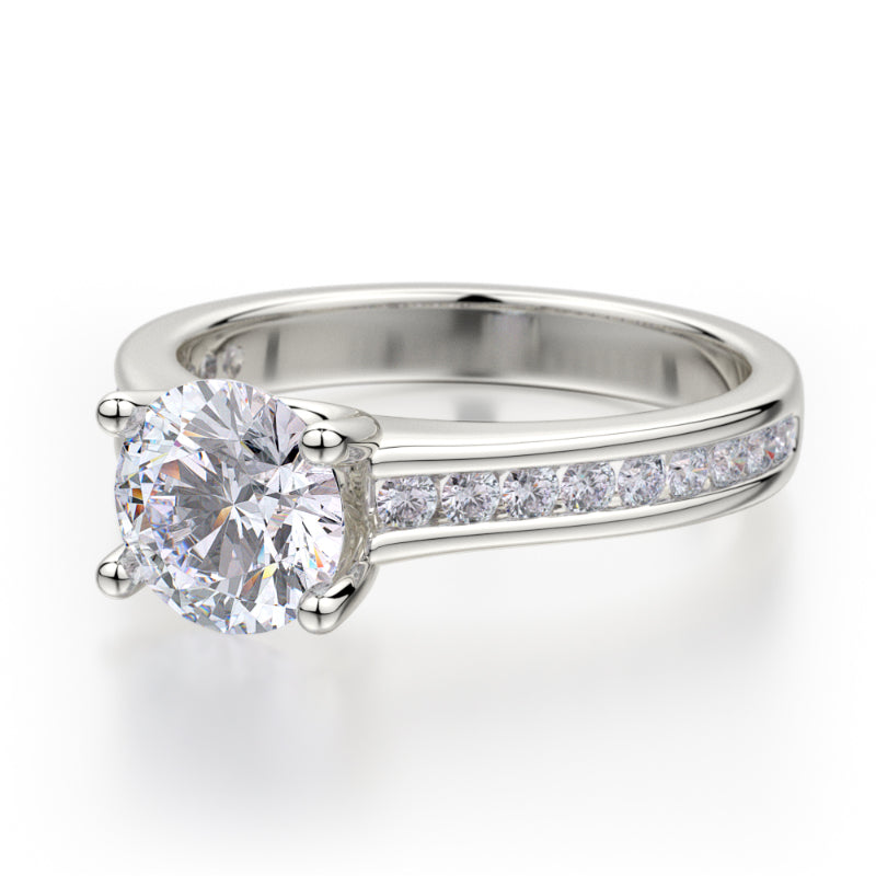 Michael M 18k White Gold Love Engagement Ring