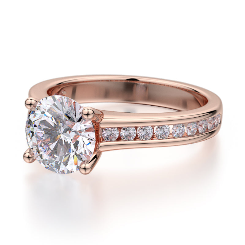 Michael M 18k Rose Gold Love Engagement Ring