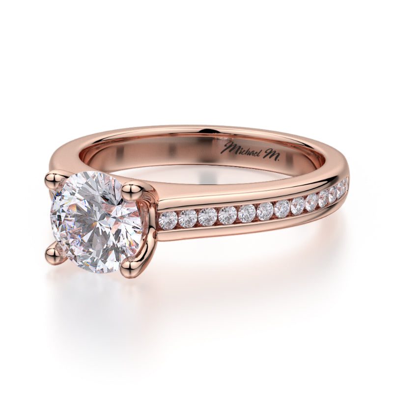 Michael M 18k Rose Gold Love Engagement Ring