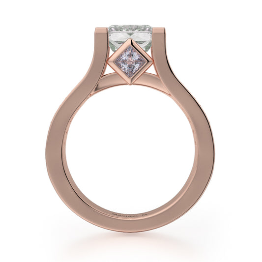 Michael M 18k Rose Gold Princess Engagement Ring