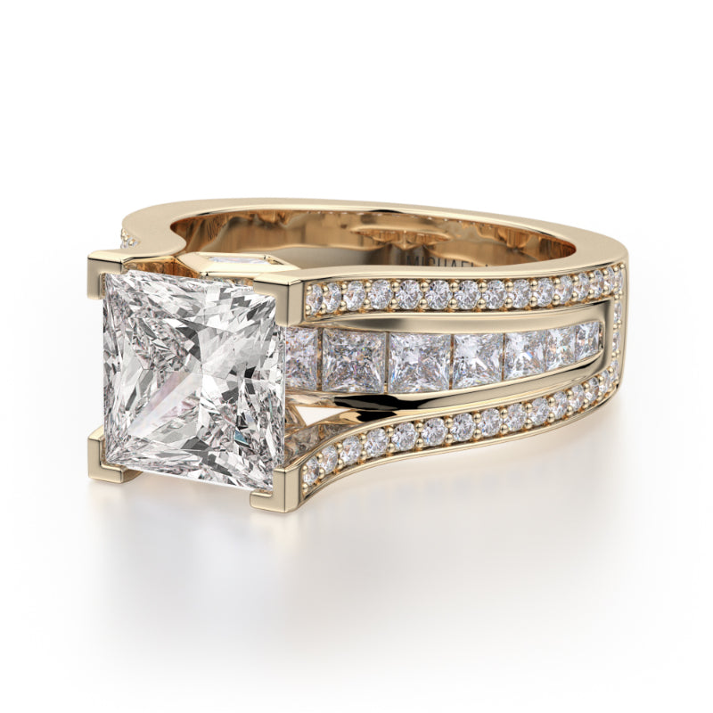 Michael M 18k Yellow Gold Princess Engagement Ring
