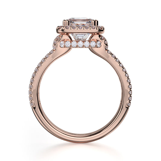 Michael M 18k Rose Gold Princess Engagement Ring