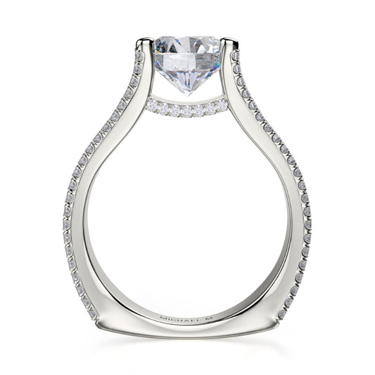 Michael M 18k White Gold Strada Engagement Ring
