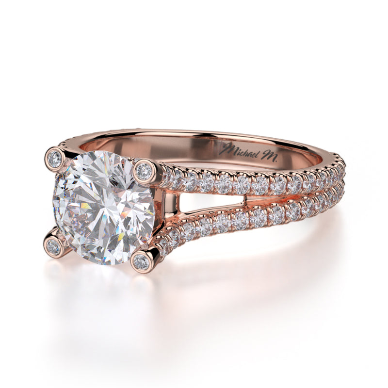 Michael M 18k Rose Gold Europa Engagement Ring