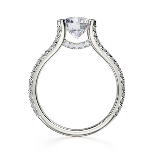 Michael M 18k White Gold Europa Engagement Ring