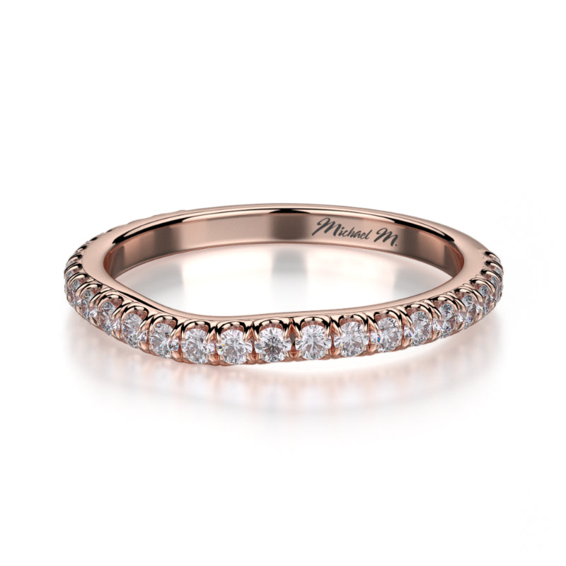 Michael M 18k Rose Gold Diamond Wedding Band