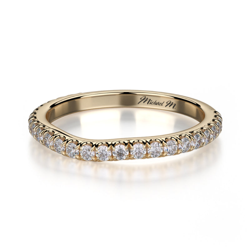 Michael M 18k Yellow Gold Diamond Wedding Band