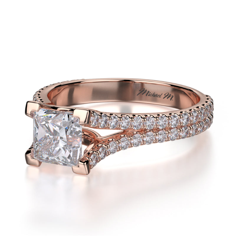 Michael M 18k Rose Gold Europa Engagement Ring
