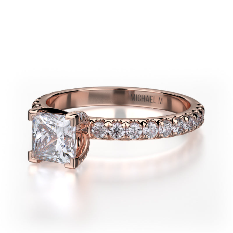 Michael M 18k Rose Gold Europa Engagement Ring