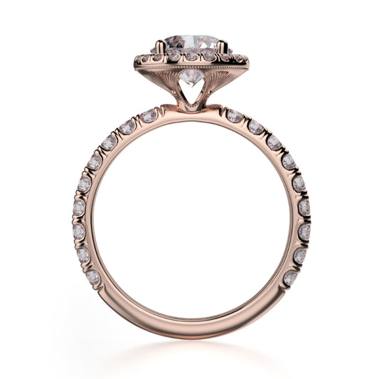 Michael M 18k Rose Gold Europa Engagement Ring