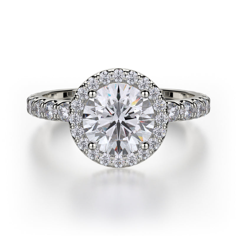 Michael M 18k White Gold Halo Engagement Ring – MaddaloniJewel
